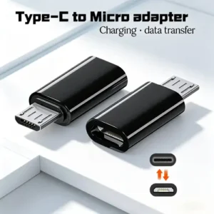 USB Type-C Male to Micro USB Female Adapter – Fast Charging & Data Sync Converter (1 Piece)