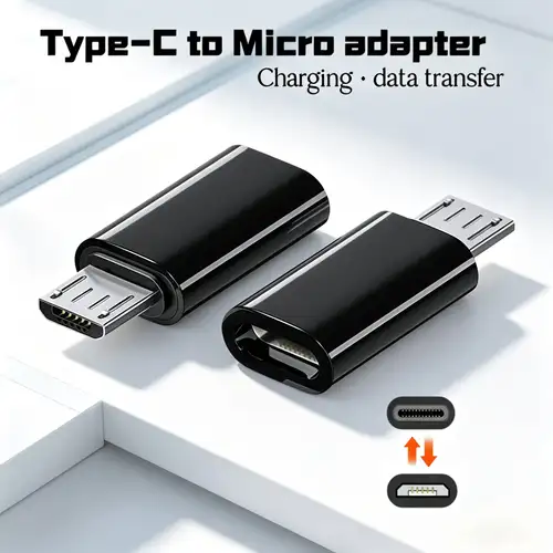 USB Type-C Male to Micro USB Female Adapter – Fast Charging & Data Sync Converter (1 Piece) — image 1