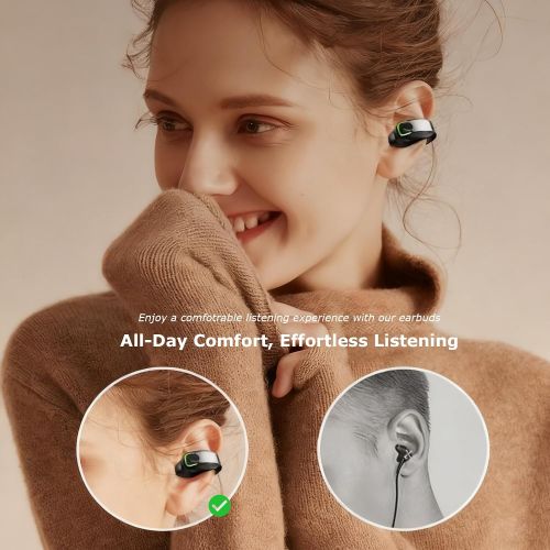 Open-Ear Bluetooth 5.3 Single Ear Headphone – Over-Ear Clip Sports Earbud with IPX4 Water Resistance (Black) — image 3