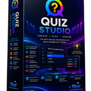 Dice Quiz Studio – Game Show Quiz Creation & Projection - 1 Device, Lifetime License
