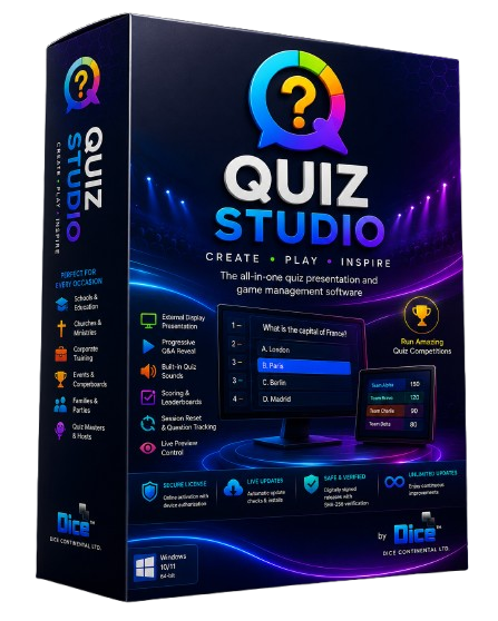 Dice Quiz Studio – Game Show Quiz Creation & Projection - 1 Device, Lifetime License — image 1