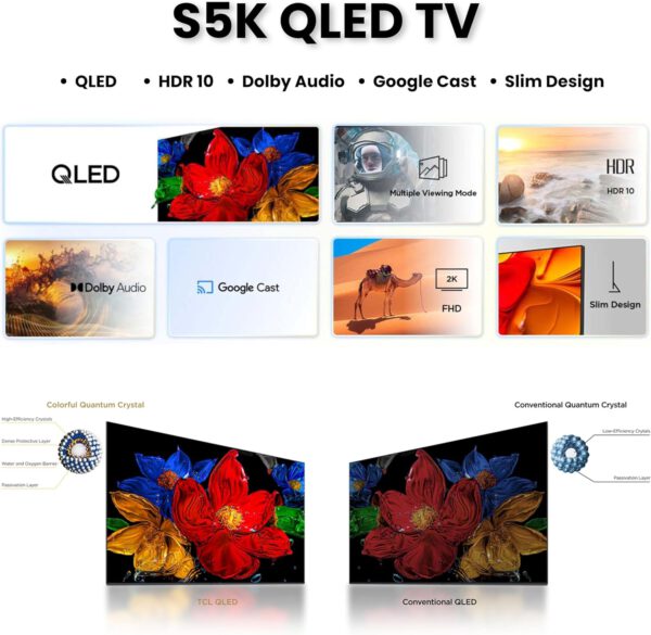 TCL 43-Inch QLED Full HD Smart Google TV (2025 Model) – 43S5K — image 4