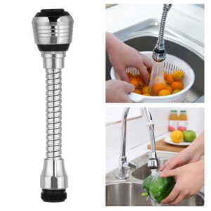 Stainless Steel Rotating Kitchen Faucet Sprayer – Water-Saving Splash-Proof Faucet Extender & Aerator