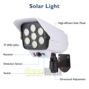 3-Mode Solar Powered Motion Sensor Wall Lamp – Multi-Angle LED Security Light with Remote Control & Red Warning Light