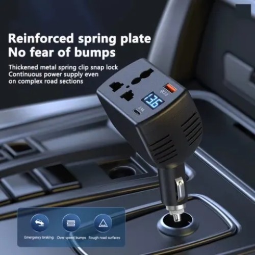 150W Car Power Inverter DC 12V to AC 220V – Auto Voltage Converter with USB Car Charger — image 2