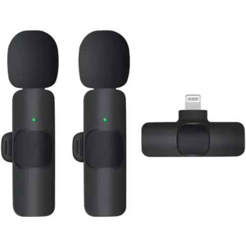 Mini Wireless Lavalier Microphone for iPhone – Noise-Cancelling Clip-On Lapel Mic 2 in 1 — image 1