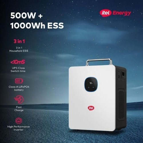 itel Energy 500W Inverter + 1000Wh LiFePO4 Battery Power Tank with 410W Solar Panel – All-in-One Solar Power System — image 3