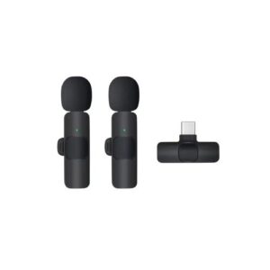Mini Wireless Lavalier Microphone USB-C – Noise-Cancelling Clip-On Lapel Mic for Smartphones 2 in 1
