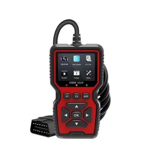 V519 RED Car Diagnostic Scanner Tool – Automotive OBD2 Engine Health Check Code Reader with Color Screen (2026) — image 1
